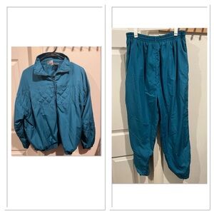 Kaktus track suit jacket and pants women’s large blue vintage cl